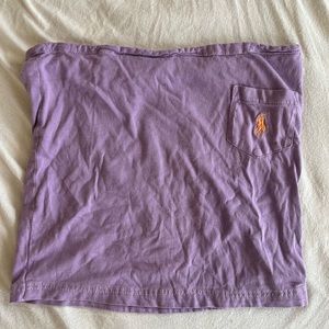 polo ralph lauren reworked tube crop top purple lilac y2k